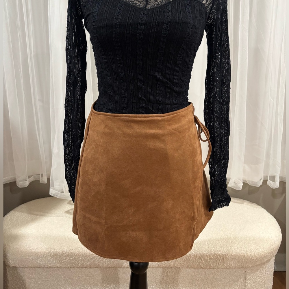 Tan Suede Skort
